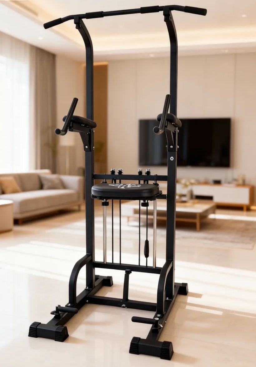 Home Bar And Gym - เครื่องออกกำลังกายแบบพาวเวอร์ทาวเวอร์ พร้อมดิปสเตชั่น รับน้ำหนักได้ 450 ปอนด์ สำหรับการฝึกความแข็งแรงที่บ้าน