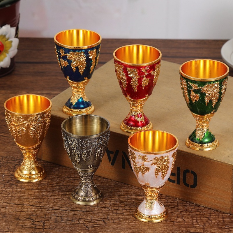 Old Fashioned Glass - แก้วไวน์ยุโรป,โลหะผสมVINTAGEแบบพกพาถ้วยสีขาว,แกะสลักMINI Spiritวอดก้าถ้วย,โต๊ะตกแต่งห้องนั่งเล่น,30ml,1pcs