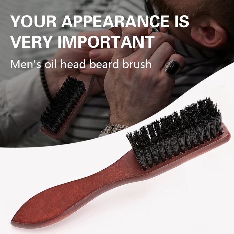 Home Barbershop - ตัดผมมืออาชีพไม้ Handle Boar Bristle แปรงทําความสะอาดเครานุ่มแปรงทําความสะอาดผู้ชายตัดผมเคราโกนเครื่องมือ