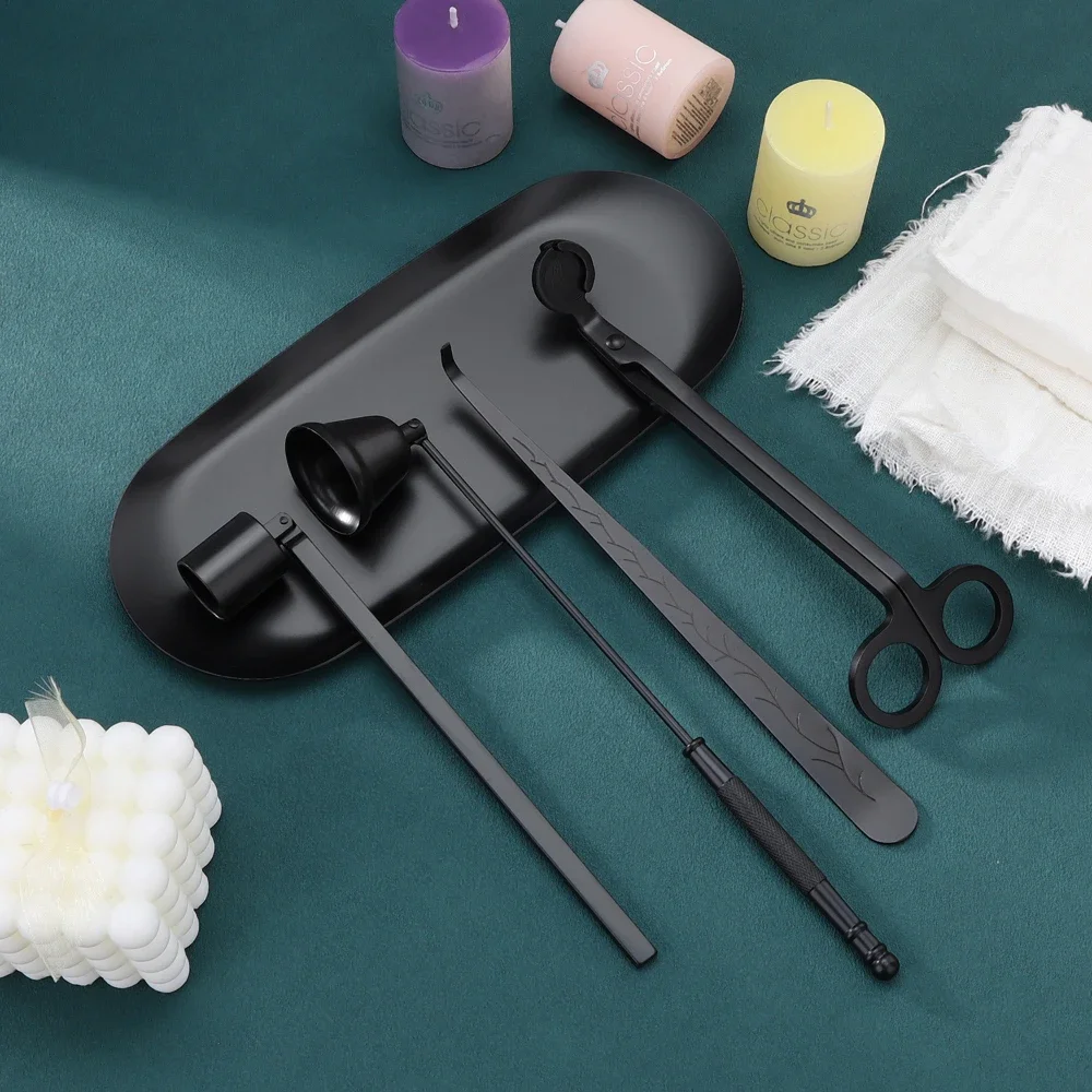 Home Barbershop - 5-1 เทียนชุดดูแลสแตนเลสเทียน Wick Trimmer Snuffer เทียนที่แตกต่างกันถาดหอมอุปกรณ์เสริมเครื่องมือ