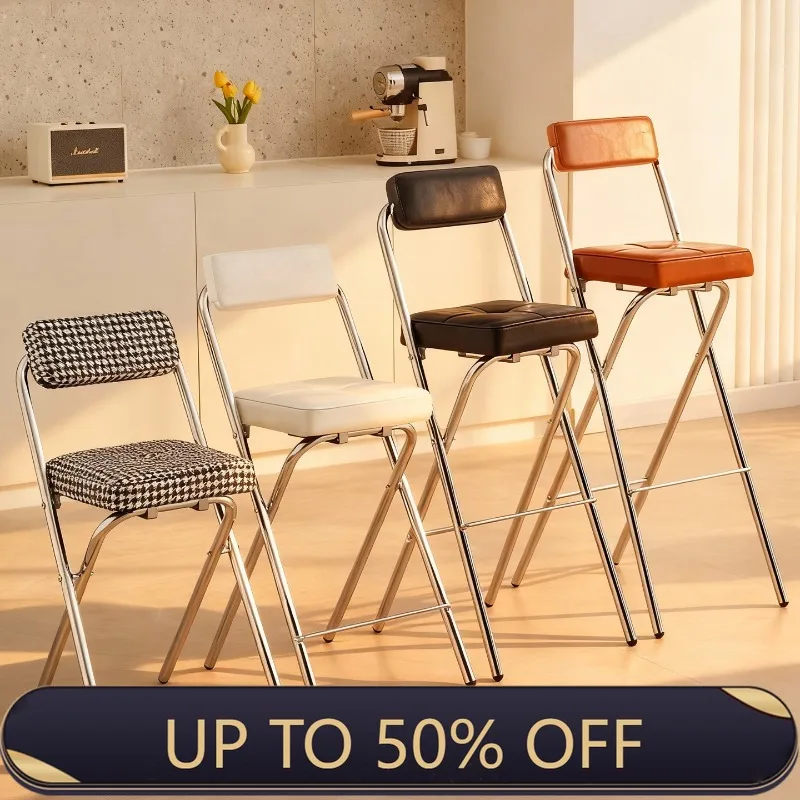 Home Bar Seating - เก้าอี้บาร์สูง 45/55/65/75 ซม. พร้อมพนักพิง พับเก็บได้ เก้าอี้สูงตามหลักสรีรศาสตร์