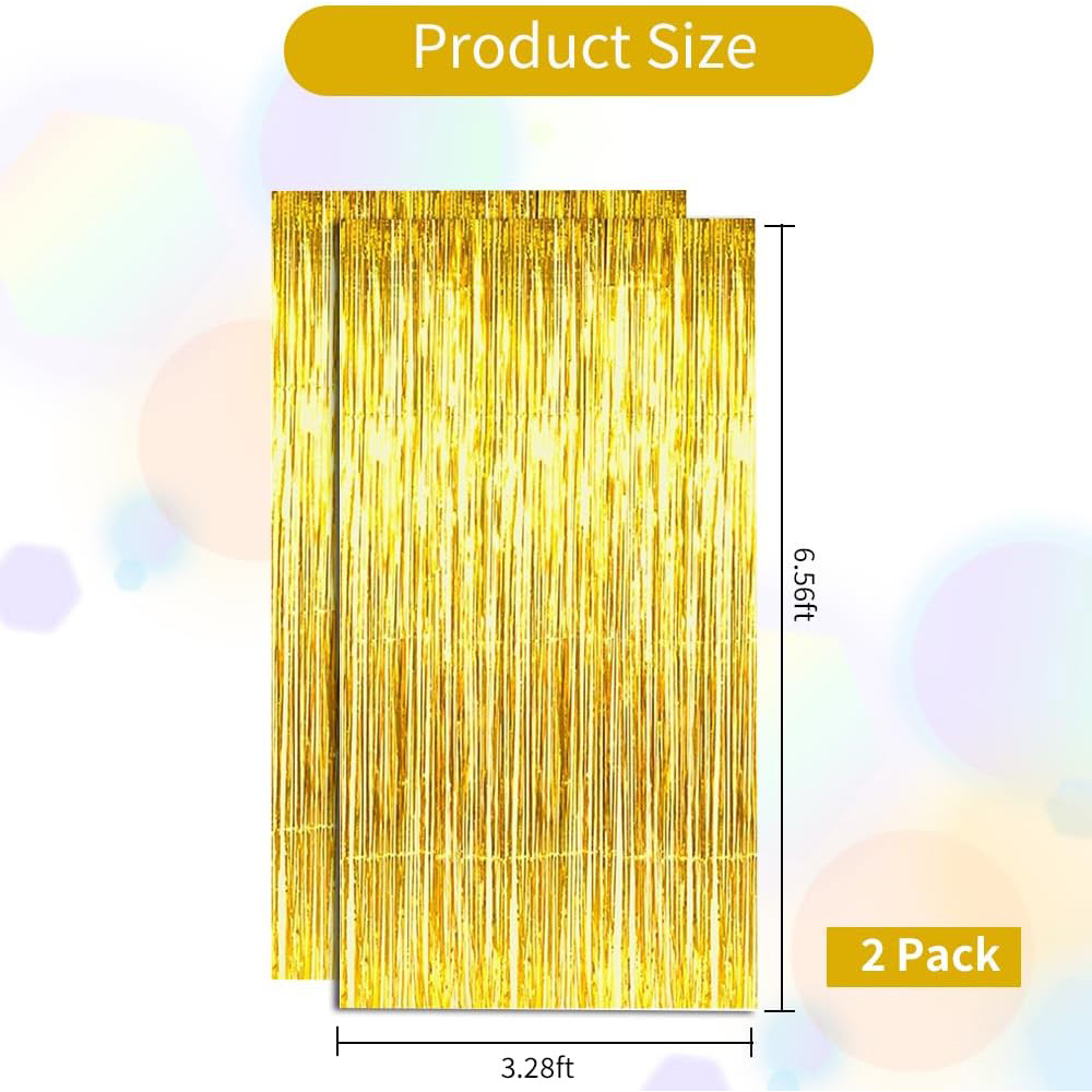 ฉากหลังม่านประดับพู่ทองเมทัลลิ - Home Bargains บทวิจารณ์และราคา