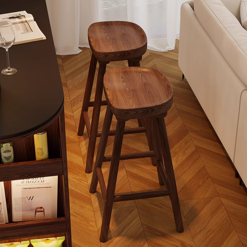 เก้าอี้บาร์ไม้เนื้อแข็งทรงโค้ง - Home Bar Seating บทวิจารณ์และราคา