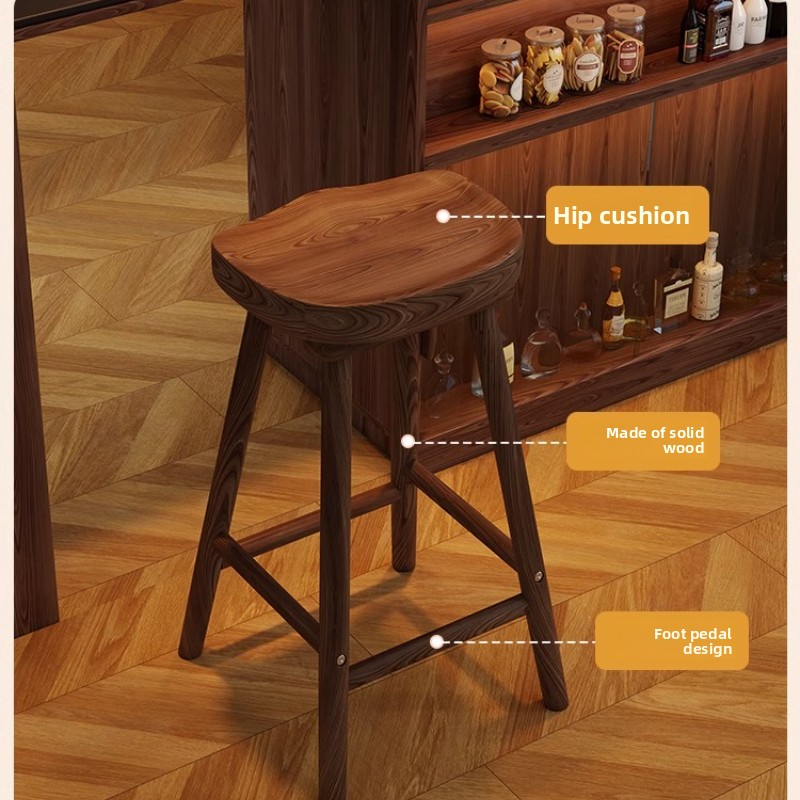 เก้าอี้บาร์ไม้เนื้อแข็งทรงโค้ง - Home Bar Seating บทวิจารณ์และราคา