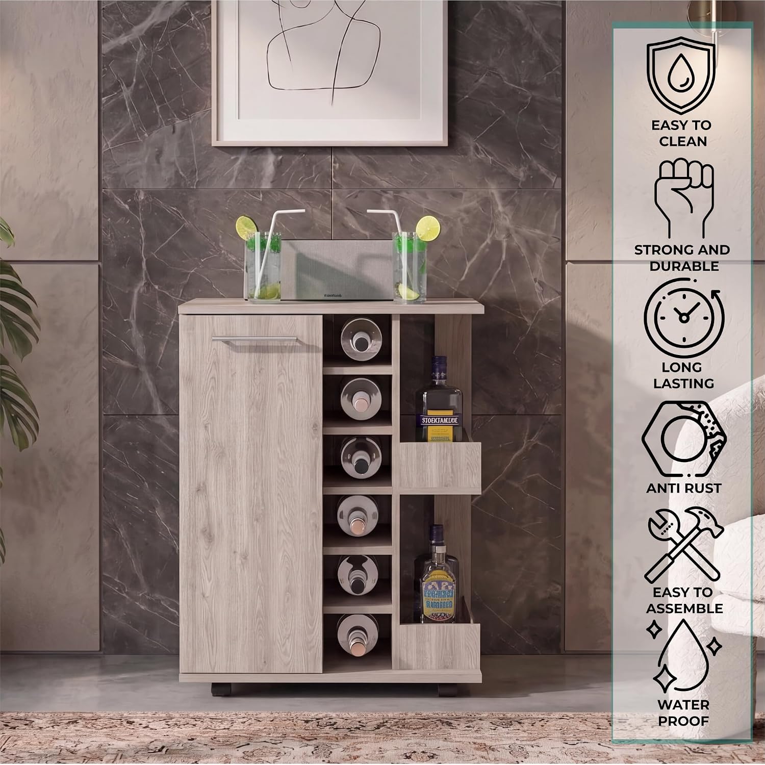 รถเข็นบาร์แบบมีล้อ, ท็อปขนาด 2 - Home Bar Shelf บทวิจารณ์และราคา