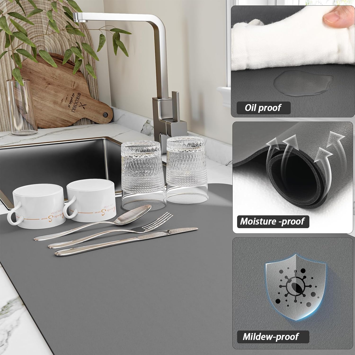 จานแห้งสําหรับห้องครัว,ภาพวาด  - Bar Mat Rubber บทวิจารณ์และราคา