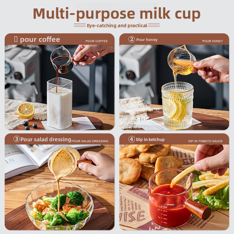 ถ้วยตวงแก้วทนความร้อนพร้อมด้าม - Home Bar And Coffee บทวิจารณ์และราคา