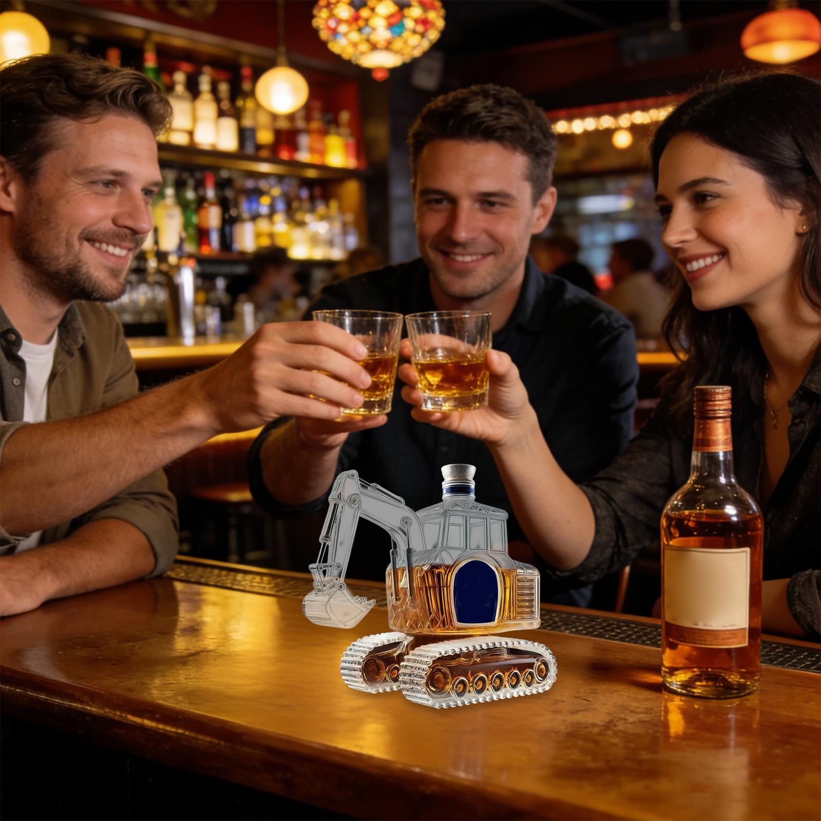 ขวดเหล้าวิสกี้รูปทรงรถขุดงานหน - Home Bar Supplies บทวิจารณ์และราคา
